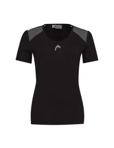Camiseta Head Club 22 Tech Negro Mujer | Ofertas de pádel